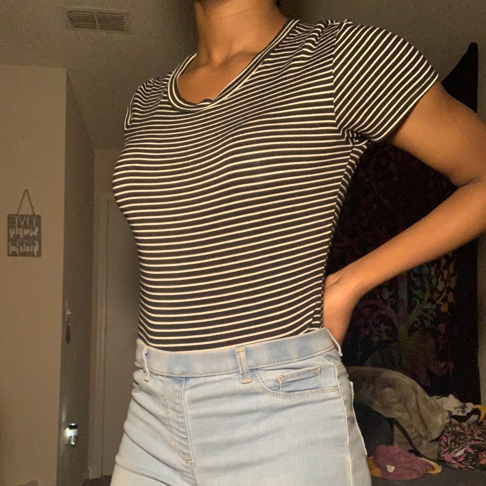 stripped body suit